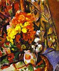 Paul Cezanne Canvas Paintings - Vase with Flowers